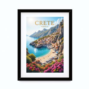 Arte mural imprimible, Impresión de arte digital, Póster de Creta, Arte de pared de Creta, Cartel de viaje de Creta, Regalo de Grecia