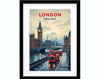 Arte mural imprimible, Impresión de arte digital, Póster de La Londres, Arte de pared de Londres, Cartel de viaje Londres, Regalo Inglaterra