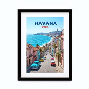 Arte mural imprimible, Impresión de arte digital, Póster de La Habana, Arte de pared de La Habana, Cartel de viaje La Habana, Regalo de Cuba