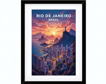 Printable Wall Art, Digital art printing, Rio de Janeiro poster, Rio de Janeiro wall art, Rio de Janeiro travel poster, Rio de Janeiro Gift