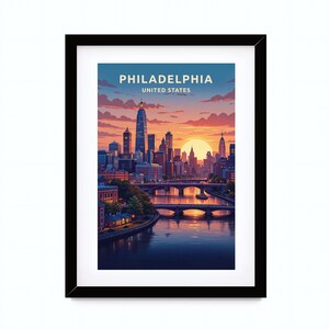 Arte mural imprimible, Impresión de arte digital, Póster de Philadelphia, Arte de pared de Philadelphia, Cartel de viaje Philadelphia