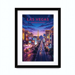 Arte mural imprimible, Impresión de arte digital, Póster de Las Vegas, Arte de pared Las Vegas, Cartel de viaje Las Vegas, Regalo Las Vegas