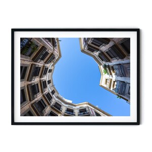 Barcelona Architecture Print, Eixample Interior Patio Wall Art, Geometric Building Poster, Spain City Photo, Printable digital download