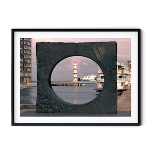Fotografía del Faro de Malmö, Arquitectura Escandinava Moderna, Arte Minimalista y Urbano de Suecia, Descarga digital imprimible