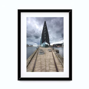Foto Edificio Aller Media Copenhague, Arquitectura Moderna Dinamarca, Cuadro Minimalista Urbano, Arte de Pared, Descarga digital imprimible