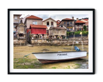 Photographie de Combarro Galicia, village côtier aux maisons en pierre, art mural numérique à imprimer, Combarro Photography
