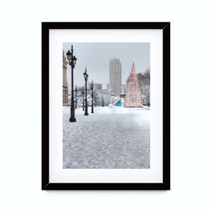 Madrid art print, Madrid photo print, Madrid photo, Madrid poster, Madrid tower,  Spain photo, snowy Madrid, Spain art print, Spain photo
