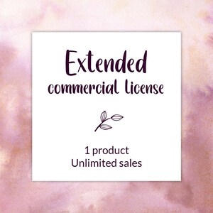 Extended commercial license | Single product | Commercial use