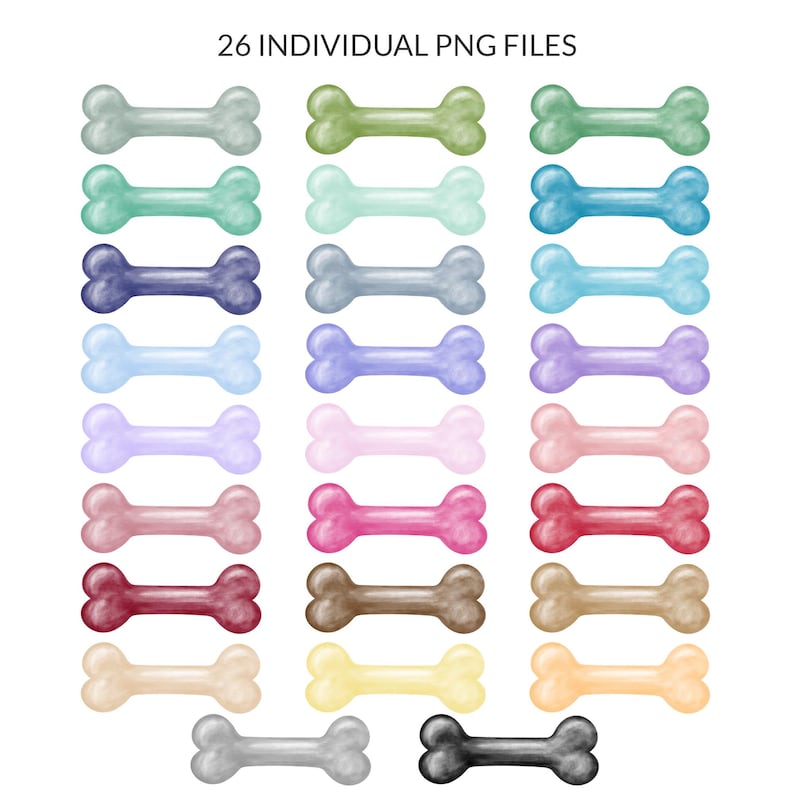 26 Dog Bone PNG Clipart, Dog Bone Shape, Digital Watercolor Dog Bone ...