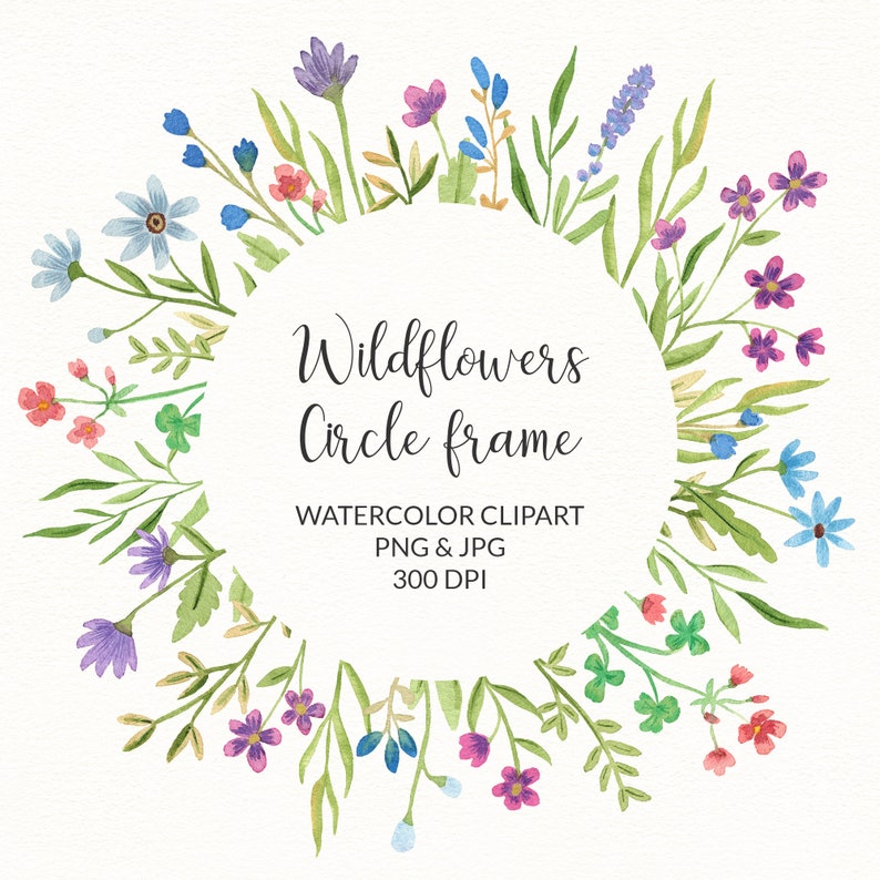 Floral Circle Frame PNG Wild Flower Frame Clipart Floral Wreath Border ...