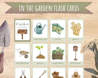 Garden Flash Cards, Montessori Learning, Toddler Homeschool (Digital Download)