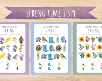Spring I Spy Printable, Toddler Activity, Nature Study (Digital Download)