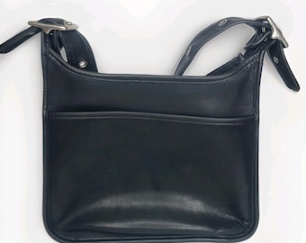 Vintage Y2K Coach Black Leather Legacy Zip  Shoulder Bag  Made