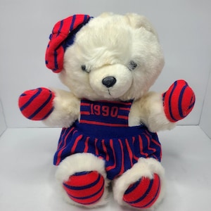 Vintage 1990 Kmart Dan Dee Santas Club Christmas Bear Stuffed Animal Plush