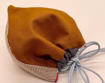 Chestnut Kinchaku Drawstring Bag