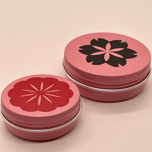 Pink flower tin set