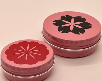 Pink flower tin set