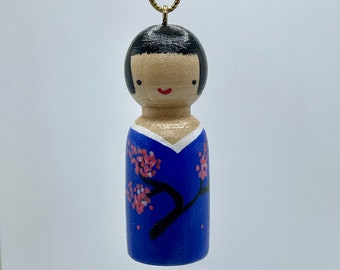 Kokeshi Doll Christmas Ornament