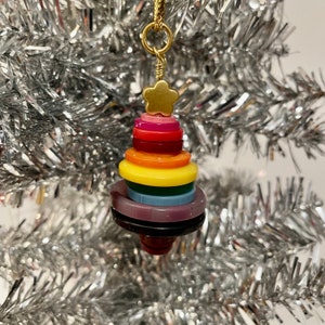 Rainbow Button Tree Ornament image 1