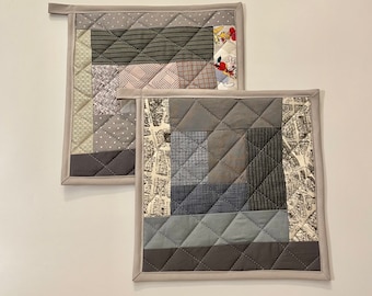 Grey Patchwork Potholders