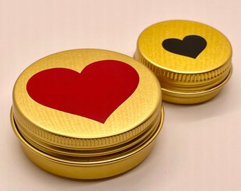 Gold heart tins