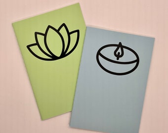 Lotus and lamp pocket notebooks