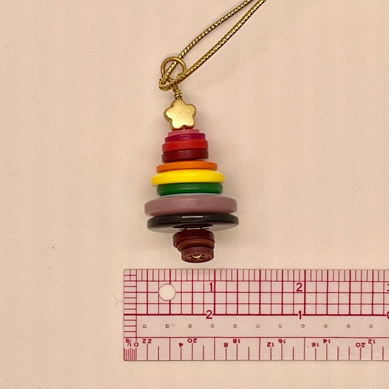 Rainbow Button Tree Ornament image 3