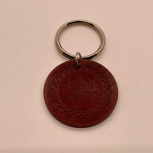 Vintage Poker Chip Keychain