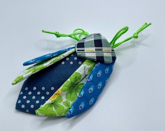 Blue Cicada drawstring pouch