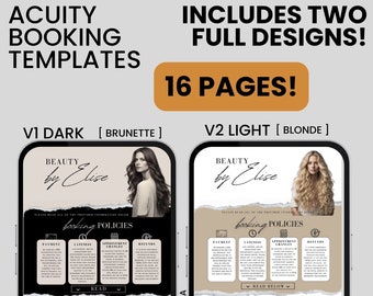 INCLUDES TWO TEMPLATES! Hairstylist Acuity Scheduling Editable Booking Template, Editable Canva Template, Lash/Nail Tech, Artist