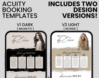 INCLUDES TWO TEMPLATES! Hairstylist Acuity Scheduling Editable Booking Template, Editable Canva Template, Lash/Nail Tech, Artist