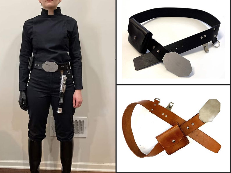 Real Leather Inspiring ROTJ Luke Skywalker Jedi Belt With Saber Clip And Pouch Jedi Custom Belt Star Wars Obi-Wan Kenobi Jedi Sith Belt Gift