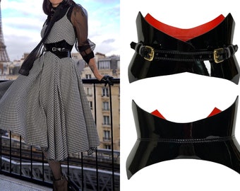 Leather Belt Stylish Wide Corset for Women Genuine Leather Fashion Accessory Plus Size Design Wide Belt with Bustier Festival Outfit Cincher