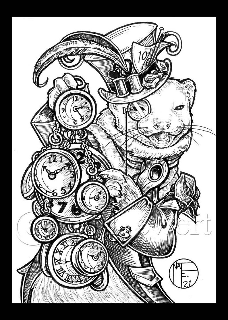 steampunk mad hatter drawing