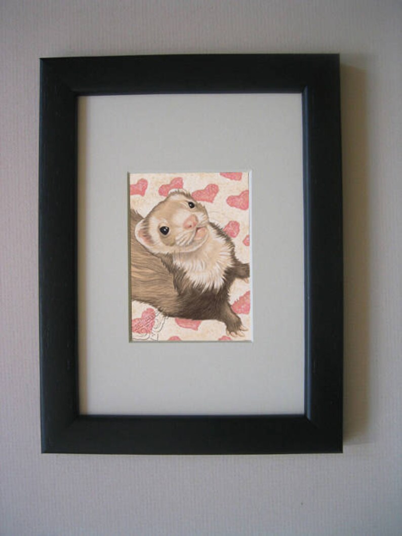 Ferret Illustration Print Animal Wall Art Wall Decor Ferret Etsy