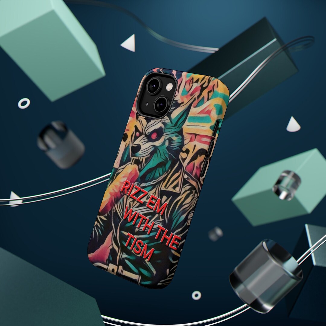 Magnetic Rizz Em With the Tism Funny Werewolf Biker Meme Magsafe ...