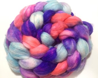 SW Merino Cashmere Silk, Merino Cashmere Silk, Spinning Fiber, Roving, Craft Fiber, Gift for Spinner, Yarn, Knitspin, Wool, 4 oz, #4-18