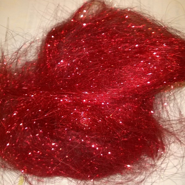 Red Sparkle  Angelina Spinning Fiber for Blending    Not Heat Fusible Fibers