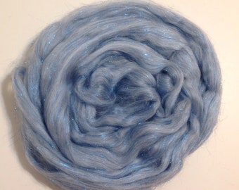 Stellina Blue Fibers for Blending,  Blue Fibers, Spinning, Fiber, Blending, Sparkle, Felting, Batts, Glitz - 1 oz