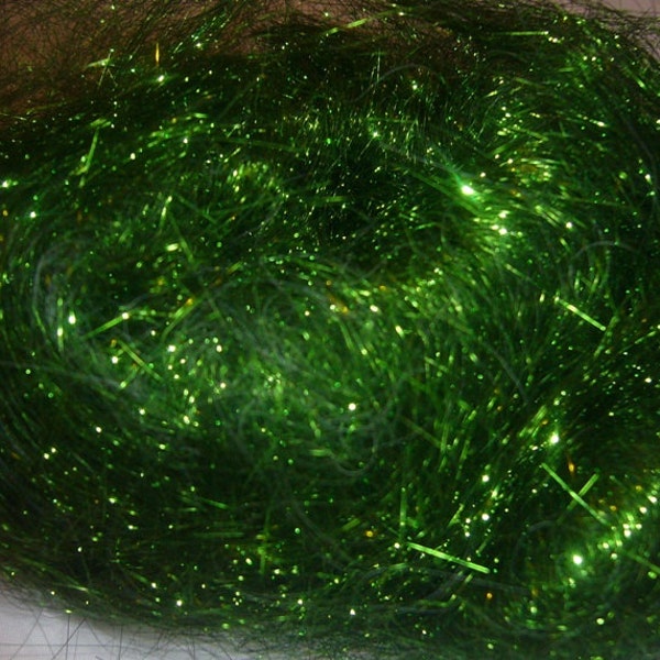 Brilliant Moss Green Angelina Spinning Fiber Blending        Not Heat Fusible Fibers