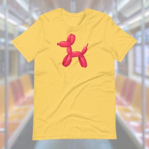 Dog T-Shirt, Balloon Animal Dog, Funny Shirt, Gift for Dog Lovers, Graphic Tee for Him Her, Pop Art T-Shirt, Cute Top, Comfortable Tee