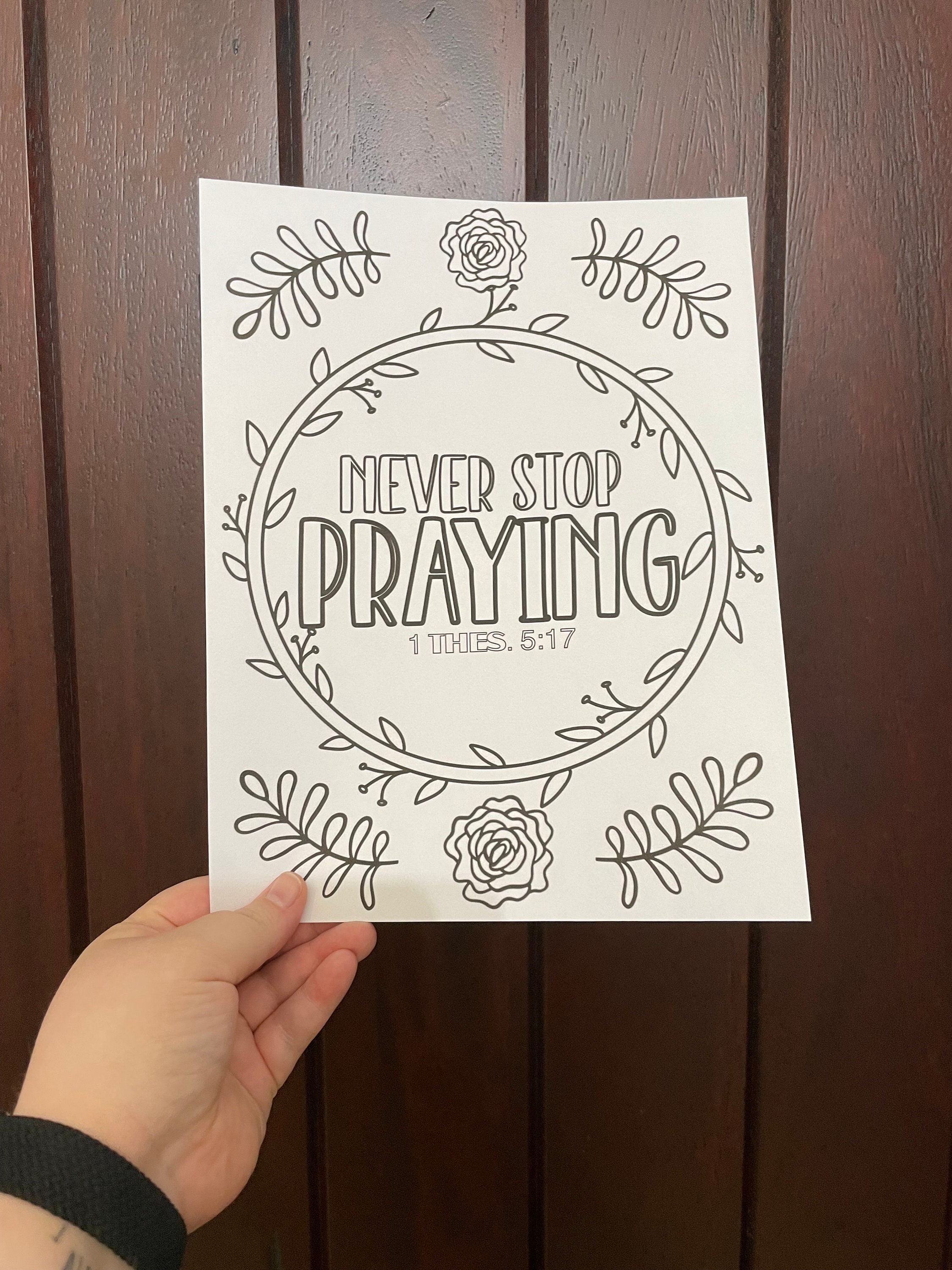 Never Stop Praying Coloring Page - Etsy