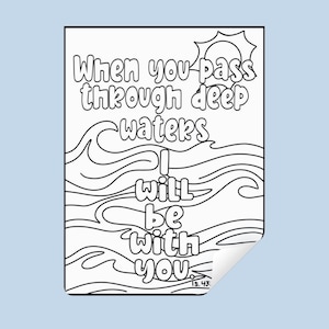 The Lord Is With You Coloring Page- Isaiah 43:2