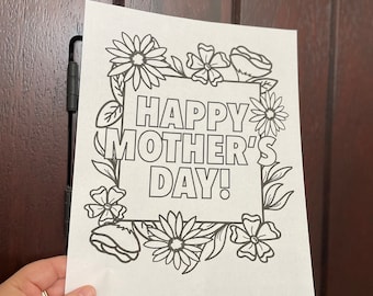Página para colorear del Feliz Día de la Madre