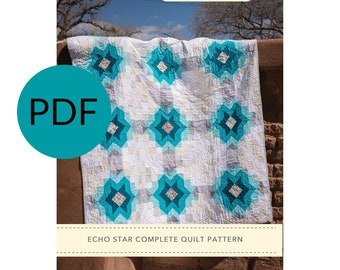 Echo Star Quilt Pattern PDF- Instant Download, Modern Quilt