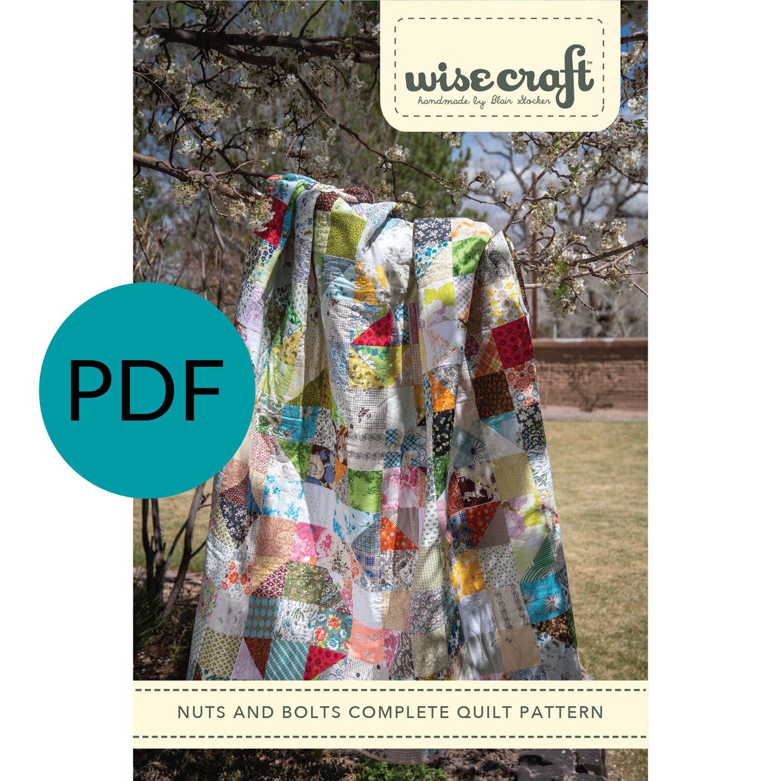 Nuts and Bolts Easy Quilt Pattern PDF, Instant Download, Modern Quilt