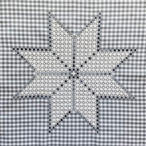 Motif PDF de broderie moderne à rayures de poulet, téléchargement immédiat