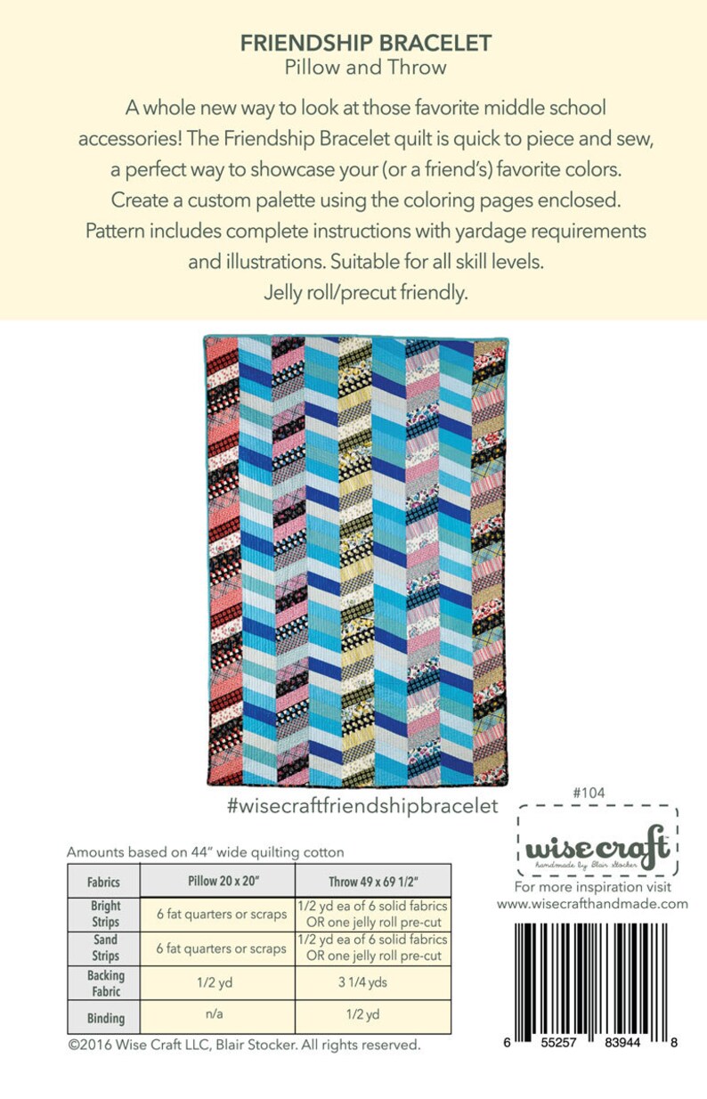 Friendship Bracelet Quilt complete PDF pattern Throw and Etsy