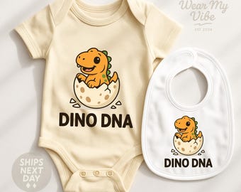 Dino Baby Onesie & Bib Set: Jurassic Newborn Outfit