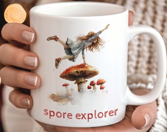 Mushroom Mug Tea Mug Coffee Mug Gift Mug Girl Mug Explore Mug Trippy Mug Ceramic 11oz Mug